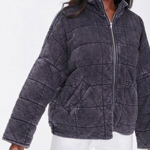 Forever 21 Charcoal Quilted Jacket